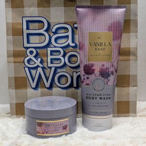 Bath & Body Works BBW Vanilla Ease Body Wash & Body Butter Bundle Set of 2